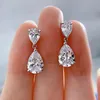 2024 Choucong Brand Dangle Earrings Luxury Jewelry Real 100％925 Sterling Silver Water Drop White Moissanite Diamond Gemstones Party Women WeddingEarringギフト