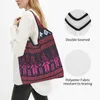 Shopping Bags Aztec Mayan Motive Rebozo Mexican Reusable Grocery Foldable 50LB Weight Capacity Eco Bag Eco-Friendly Ripstop