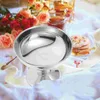 Juegos de vajilla Taza de ensalada de acero inoxidable Tazón de helado Postre Merienda de frutas (tipo D) 1 piezas Tazas Tazones de pudín Metal grande