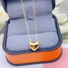 Zincirler gerçek saf 18k sarı altın zincir kadınlar hediye şanslı parlak kalp kolye o bağlantı kolye