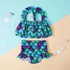 Ensemble 2022 Fille Maillot De Bain Sans Manches Léopard Volants 2 Pièces Ensembles Maillots De Bain Pour Enfants Mignon Maillot De Bain Pour Fille Maillot de bain 18M5T