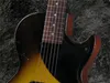 Heißer Verkauf gute Qualität Double Cutaway DC TV Junior E-Gitarre Single Line Tuner schwarz Single Layer Schlagbrett Dog Ear Black P90 Pickup kostenlose Lieferung nach Hause.