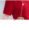 Abbigliamento etnico 4 colori Taglie forti Cheongsam di pizzo Donna Abito da sera tradizionale da sposa vintage A-Line Spettacolo Costumi Ricamo corto