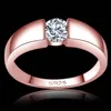 Släpp rosguldfyllda zirkonstenarnas toppdesign Engagement Band Lovers Diamond Ring for Women Men3107