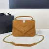 Bolso bandolera de diseñador de bolsos de lujo para mujer Nueva cadena con textura de gamuza esmerilada Bolso de un solo hombro moderno y versátil Bolso cruzado Sobre Mensajero