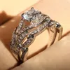 whole Genuine 2ct Topaz Diamonique Cz 10KT White Gold Filled Gf Simulated Diamond Engagement Wedding Ring Set Sz285D