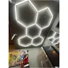 Barres lumineuses Feux de travail 2.1X Fournisseur d'usine de haute qualité 6500K Garage hexagonal pour la salle d'exposition de voiture détaillant le salon de coiffure Drop Dh2Mi