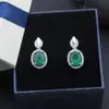 Huggie Anzogems African natural green agate hoop earrings 925 sterling silver ov 8*6mm gemstone fine jewelry for women's stud earrings
