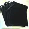 Boxes Wholesale Black Drawstring Veet Bag Jewelry Pouches Gift Display Packing Flannel Bag Drawstring Pocket 5x7/7x9/9x12/10x15cm