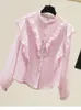 Kvinnor BLOUSES Women Spring Shirt 2023 Long Sleeve Top Design Versatile Super Fairy Chiffon D3013