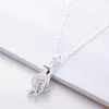 Temperament Rhinestone Personlighet Söt pingvin glänsande litterär versa 925 Sterling Silver Clavicle Chain Female Necklace Chokers264k