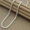 Chains Classic Really 100% 925 Sterling Silver Box Chain Necklace Fashion Men & Women 3mm 18-26 Inch Choker Hip-hop Punk Jewelry264k