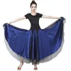 Scene Wear Modern Social Dance Dress Practice Long Ladies Waltz Big Swing kjol Latin Salsa Rumba paljett Elegant