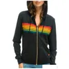 Women'S Hoodies Sweatshirts Designers Hoodie Hooded Sweatshirt Womens Women Fashion Hoody Oversized Rainbow Stripe Long Sleeve Zip Dhhl3