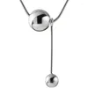 Pendentif Colliers 925 Argent Plaqué Gland Ronde Boule Charme Collier Pour Femmes Ras Du Cou Bijoux De Fête Cadeau Dz297