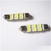 Ampoules de voiture 5050 6SMD 6 SMD C5W 31 mm 36 mm 39 mm 41 mm Blanc de haute qualité Intérieur Festoon Dome Light Lampe BB LED Drop Delivery Mobiles M Dhqcj