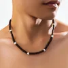 Choker Natural Brown White Coconut Shell Spacer Beads Surfer Necklace Fashion Tribal Jewelry For Men And Women