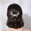 Ensembles Luoteemi Cubic Zirconia Bridal Hair Peigt Big Crystal Flower Femme Wedd