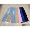 Jeans para hombre Regar Fit Apilado Murió Destruido Pantalones de mezclilla rectos Ropa de calle Ropa Casual Jean Drop Entrega DHQFZ