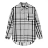 Designer Women's Polos Blouses Shirts Fashion Classic Summer New Plaid T-Shirt Plus Size Beige Casual Long Sleeve Top