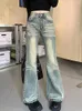 Damen Jeans Retro High Waist Slim Fit Denim Schlaghose 2024 Frühling Modische Kleidung