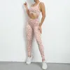 Active Sets Leopard Print Yoga Set Women 2 Piece Sportswear Gym Workout Clothing Sexy Scrunch Sport Suit For Fitness Women's Tracksuit Pink