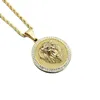 Micro Paved CZ Stone Iced Out Bling Lion Pendant Necklace 316L Stainless Steel Men Hip Hop Rock Jewelry With 24 Gold Chain N243x