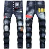 Jeans firmati Jeans da uomo Jeans hipster Street Trend Cerniera Decorazione catena Patta divisa elasticizzata Jeans da moto lavati slim moda neri