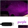 Luzes decorativas USB Mini LED Car Roof Star Night Light Projetor Interior Ambient Galaxy Lâmpada Ajustável Mtiple Efeitos de Iluminação D Dhjlf