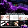 Decorative Lights 6 In 1 6M Rgb Led Car Interior Ambient Light Fiber Optic Strips With App Control Atmosphere Lamp Drop Delivery Mob Dhtvp