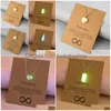 Chokers Luminous Pendant Card Necklace Pentagram Love Heart Shape Wholesale Drop Delivery Jewelry Necklaces Pendants Dh3Zi