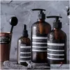 Dispenser di sapone liquido Bottiglia marrone Dispenser di shampoo in vetro nordico per viaggi Bagno Accessori per la cucina Organizzatore Consegna di goccia a casa Dhjh3