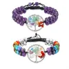 Chain 6Mm Amethyst Howlite Double Layer 7 Chakra Healing Yoga Stone Bracelet Gravel Tree Of Life Crystal For Women Drop Delivery Jew Dhada