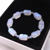 Bracelets Natural Blue Light Moonstone Clear pi Xiu Beads Bracelet Bangles 10x8mm Stretch Femmes Men Crystal Fashion Stone Aaaaa