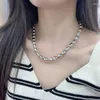 Pendant Necklaces Exaggerated Sweet Cool Style Irregular Pearl Splicing Female Heavy Industry Light Luxury Clavicle Chain