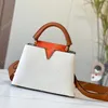 NOUVEAU 2023 Mode Sac classique Cap sac à main Femmes Cuir CAPUCINES Sacs à main Plein cuir couleur assortie Femmes bandoulière VINTAGE Embrayage Fourre-tout Sacs de messager