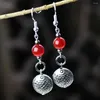 Dangle Oorbellen Natuurlijke Carneool Hart Vis Tibet Zilver Moederdag Pasen Zoetwater Vakantie Geschenken Cadeau Sieraden Accessoires