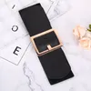 Belts Women Fashion Square Metal Buckle Pin Belt Wide Elastic Stretch Cinch Waistband Corset Dress Decoration Clothes Accessories