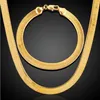 Uomo Donna Hip Hop Punk 18K placcato oro reale 7 10MM Moda spessa catena del serpente bracciali Collane Set di gioielli Bigiotteria247A