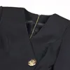 Designer women blazer jacket coat Clothing Wool Blend spring autumn Black classic V-neck Slim business released top
