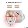Другие товары для здоровья и красоты Устройства для ухода за лицом Pdt Led Mask Podynamic 8 Color Cleopatra 630Nm Red Light Smart Touch Neck Hine 230617 Dhufd