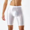 Underbyxor Sexig olja Shinny Sports Gym Compression Skinny Shorts för män Solid Color Half Pants Snabbt torr kort surfing leggings