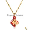 Pendant Necklaces Christmas Gift Necklace Heart Shaped Snowflake Drop Oil Party Decorate Fashion Accessories Delivery Jewelry Pendant Dhpak