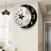 Wall Clocks Modern Mute Clock Move Silence Home Sun Moon Quartz For Decor Retro Decoration