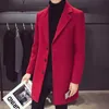 Autumn Winter Fashion Men's Wool Blends Casual Business Trench Coat Male Thick Warm Overcoat Handsome Solid Long Outerwear Men 231229