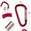 Carabiners 100Pcs Clips Aluminum D Ring Shape Spring Snap Keychain Carabiner For Outdoor Cam Hiking Sport Accessories Drop Delivery Dhnuz