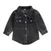 Jassen Herfst Kindershirt Turn-Down Kraag Jas Jongens Mode Retro Jeansjassen Kleine bruine denim bovenkleding kostuum