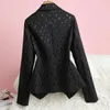 Damenanzüge S-3XL Damen Blazer Jacke Kurz Schlank Frühling Herbst Lässig Retro Büroarbeit Plus Size Schwarz Beige