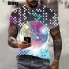 T-shirt da uomo 2023 3D stampato modello lanterna colorata divertimento estivo e moda a maniche corte girocollo casual Top T-shirt abbigliamento