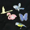 Europe Alloy Butterfly Crane Magpie Bird Brosch Cartoon Unisex Metal Animal Corsage Pin Flamingo Animals Ryggsäck Hatrockkläder233o
